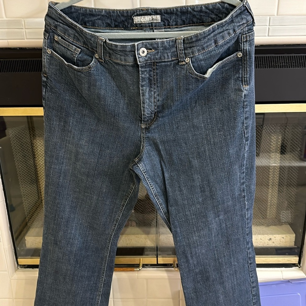 Chicos Short Platinum Denim Jeans Size 3/Large/Short - Picture 2 of 10